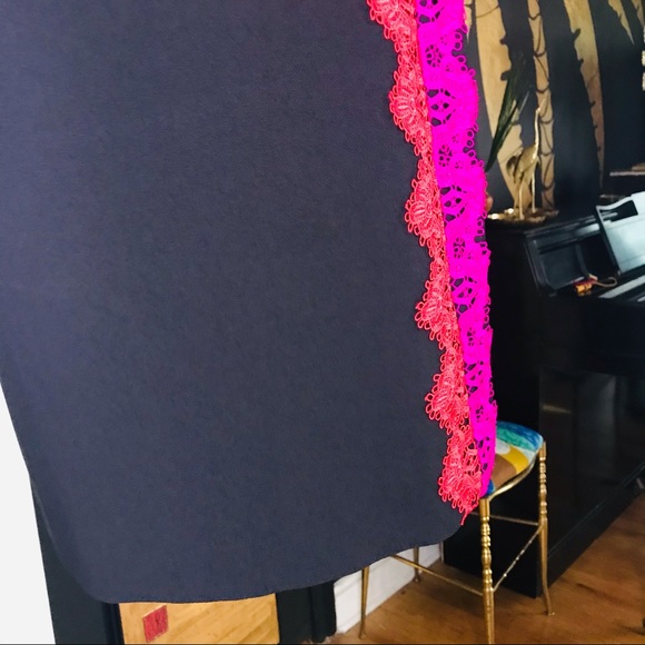 π Host Pick π NWOT Trina Turk Whim AppliqueΜ Lace Trim Crepe Dress - Picture 7 of 14